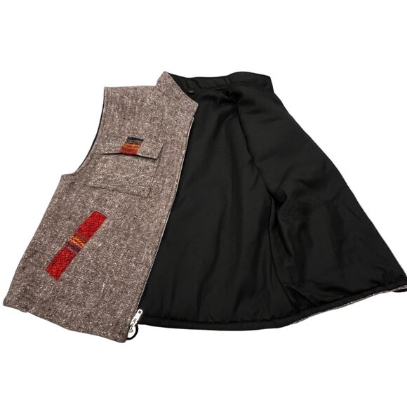 Guatemala Wool Zip Vest, Pockets, Brown, M - Picture 5 of 8